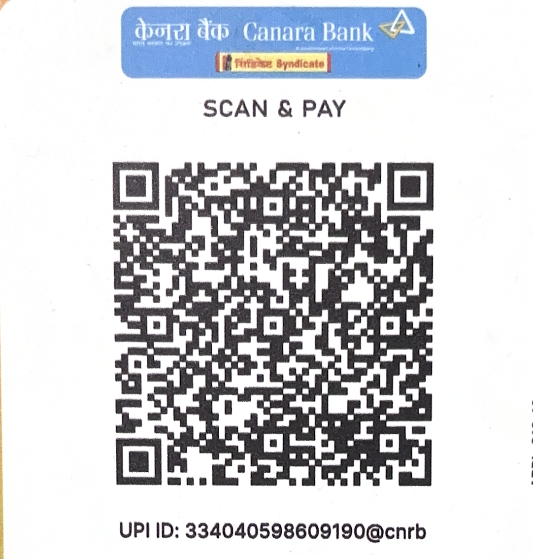 Canara Bank UPI QR code — scan to pay 334040598609190@cnrb